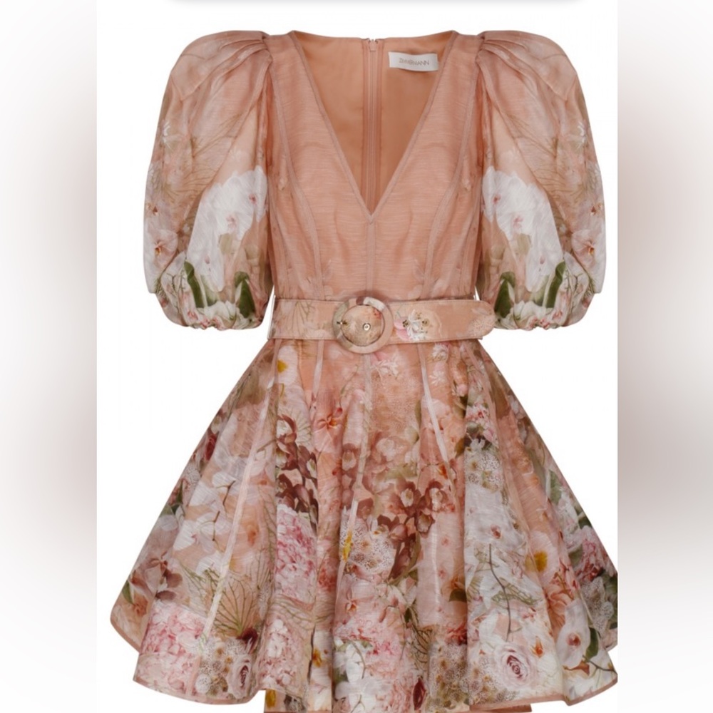 Zimmermann Dancer Puff Sleeve Mini Dress